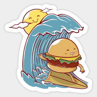 Burger Surfer Sticker